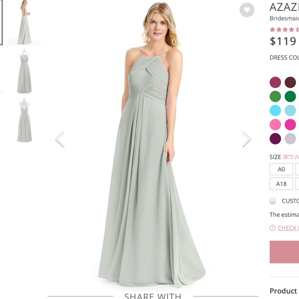 Azazie Ginger Dress in Silver